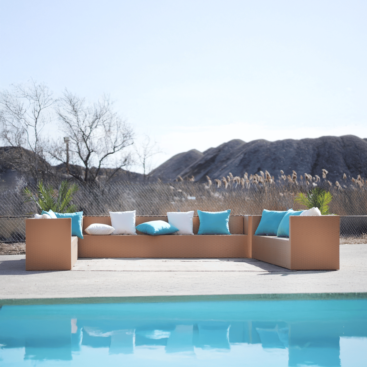 5-Person Rectangular Rattan Sofa – Canadian-Made, Customizable Frame Only