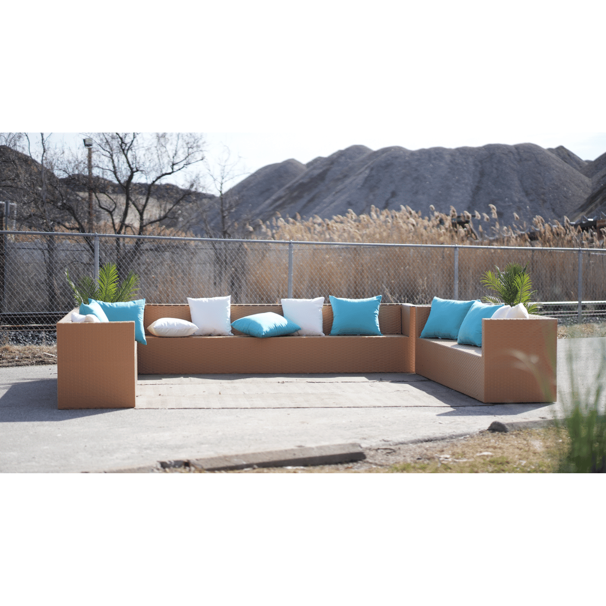 5-Person Rectangular Rattan Sofa – Canadian-Made, Customizable Frame Only - Image 2