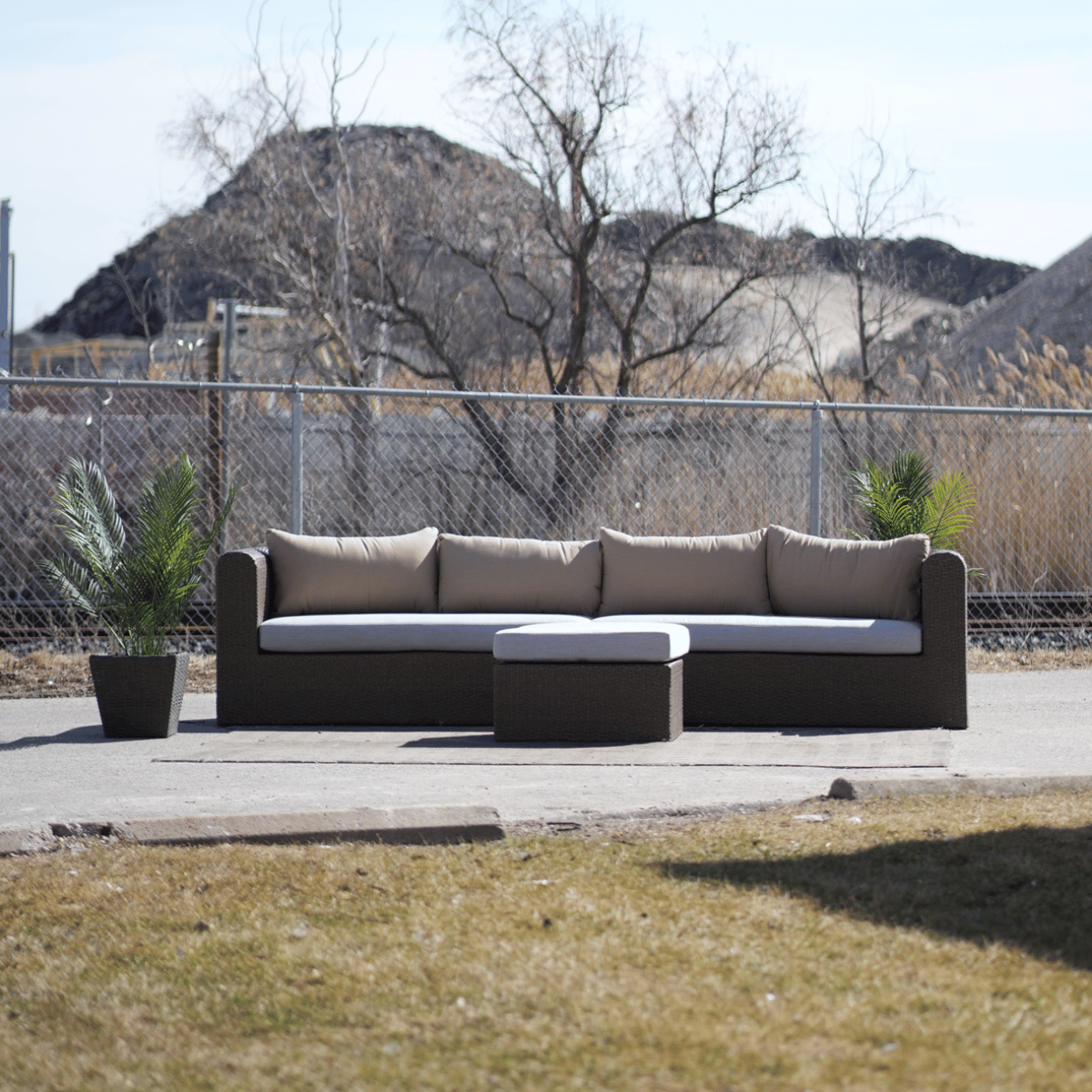 4-Person Rectangular Rattan Sofa – Canadian-Made with Custom Sunbrella Cushions - Image 2